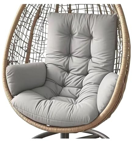 Generisch Auflage für Hängeschaukel,Hängesessel Kissen, Garten Polster,Hängekorb Sitzkissen, Waschbar Schaukelstuhl Sitzkissen Hängestuhl Sitzauflage (Hellgrau)