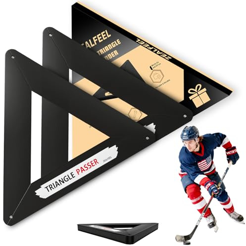 ZEALFEEL Triangle Hockey Passer Rebounder 26 Zoll Heavy Duty Hockey Trainingsgerät für Einmaler, Multi-Winkel-Rebound, rutschfeste Basis, verbessert Passing, Schießen & Stickhandling, funktioniert auf