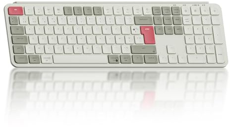 Keychron B6 Pro Clavier sans Fil Ultra-Mince, 100% AZERTY Layout Clavier Gamer, 800 mAh Rechargeable, Programmez avec ZMK/Launcher, 2,4 GHz/Bluetooth 5.2/Filaire, pour Mac/Win/Linux - Rouge Rétro