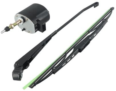 Kivivaka 12V Scheibenwischermotor 105° Wischbereich mit 400mm Klingen für Traktor, Boot, Wohnmobil, Schwarz
