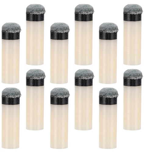 MUSISALY 16 Pezzi Kit Punte Stecca Biliardo Grigio con Viti e Boccole in Plastica Resistente per Sostituzione Punte Stecche da Pool e Snooker Accessori Cue Stick per Manutenzione e