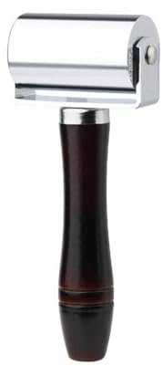 Zambuph Bois acier inoxydable plat pression rouleau support en cuir estampage dispositif main pousser colle stratification fer rouleau outils, Noir/60mm