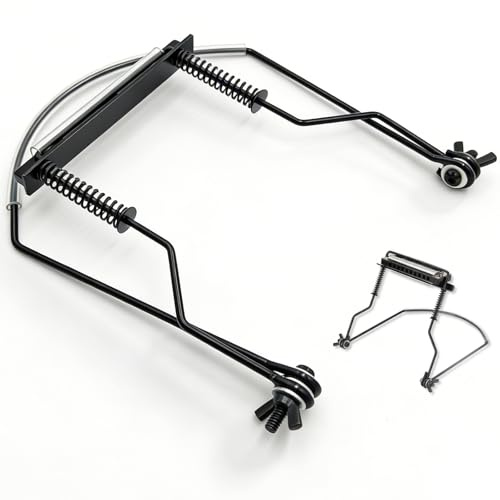 Zlokdraxy Mundharmonikahalter mit 10 Löchern, Hals-Halterung aus Metall mit weichen Röhren, verstellbarer Abstand und stabiler Halt, geeignet für alle Marken für Praxis und Konzerte (schwarz)