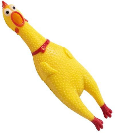 FANCY Pets Gioco per Cani Pollo di Gomma 28 cm, Gallina di Gomma Sonori – Pollo Urlante Giocattolo Divertente e Antistress per Cani di Piccola Taglia e Cuccioli