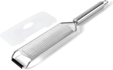 Thfaeyta Stainless Steel Cheese Grater, Handheld Lemon Zester Fine Mini Small Grater with Protective Cover for Kitchen Garlic Ginger Chocolate and Citrus Fruits