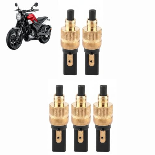 Lot de 5 Interrupteur Embrayage Moto, Interrupteur d'embrayage Moto Cuivre Feu Avant Arrière pour Quad, Dirt Bike et Vélo Électrique, Contacts en Cuivre, Remplacement Fiable pour Feu Stop et Gestion
