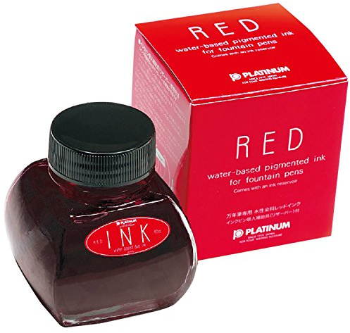 PLATINUM Tintenflasche für Füllfederhalter, 60 ml, Rot