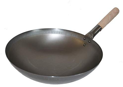 AAF Nommel ® Wok ca. 35 cm Durchmesser mit rundem Boden für Gas, Gastronomie, Wokpfanne