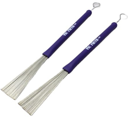 Vic Firth Heritage Wire Brush – Retractable - Rubber Purple Handle-