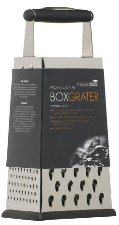 MasterClass Rallador de Caja de Acero Inoxidable Antideslizante con Mango, 24,5 cm (9,5), Plata