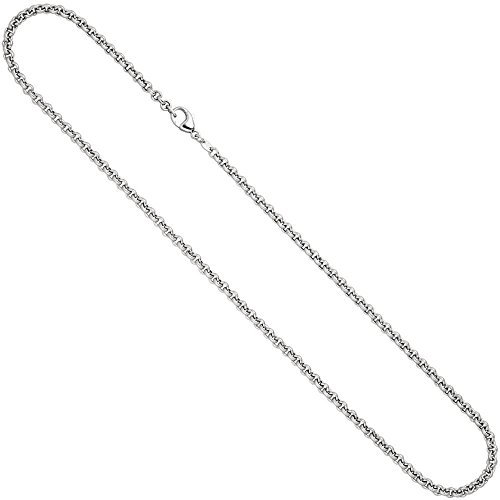 Schmuck Krone 3mm Kette Erbskette aus echtem 585 WeiÃŸgold Gold für Damen 45cm Goldcollier