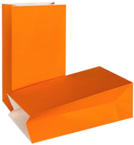 KEYYOOMY Kleine Papiertüten in leuchtenden Farben, Orange, 50 Stück, 11,9 x 6,1 x 2,4 cm