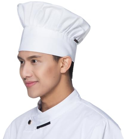 IBLUELOVER Toque Cuisinier Professionnelle Chapeau de Chef Élastique Réglable Bonnet de Cuisine Travail Chef Cap Restaurant Café Chapeau Francais Respirant Maille Bonnet de Gâteau Boulanger