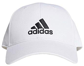 adidas Unisex-Child Bball Cap Cot Baseball, White/White/Black, OSFY