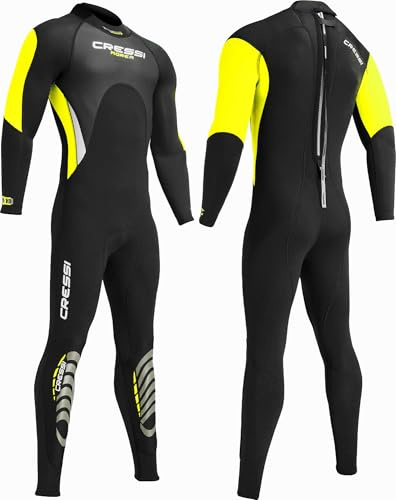 CRESSI Morea Herren Neoprenanzug 3mm Einteiler für Tauchen Schnorcheln Schwimmen Wassersport, Elastisches Material mit anatomischem Schnitt und Frontreißverschluss