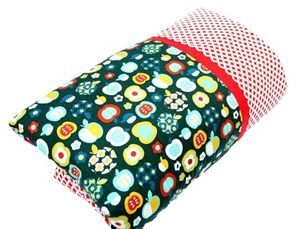 bab-Berlin Baby Krabbeldecke, Spieldecke, Laufgittereinlage, Patchworkdecke dick gepolstert, Motiv Äpfel Handmade