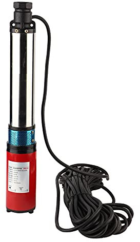 DC-Tiefbrunnenpumpe Solar-Tauchwasserpumpe mit hohem Hub 1 '' 48V 60V-4/5m³-45/55m 20m Leitung