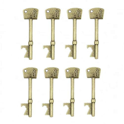 ZHONGJIUYUAN 10 pezzi vintage scheletro portachiavi apribottiglie birra partner segnaposto chiavi di nozze bomboniera per anniversario festa di laurea