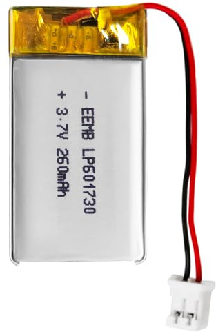 EEMB Batterie Lithium polymère 3,7V 260mAh 601730 Batterie Rechargeable lipo avec connecteur JST avec VXI Blue Parrott - vérifier la polarité de l'équipement et du connecteur Avant l'achat