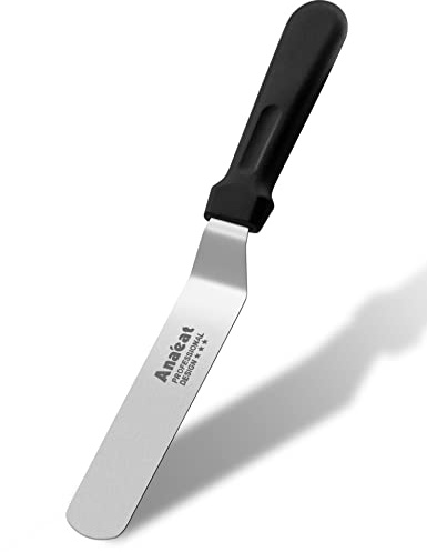Anaeat Icing Spatula, Professional Cake Angled Offset Spatula with 6 Stainless Steel Blade - Thickened Frosting Knife with Durable Plastic Handle for Cake Decorating, Pastry & Baking