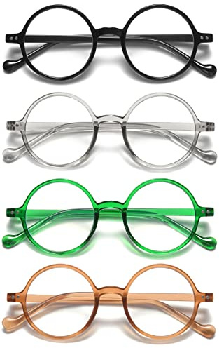 VEVESMUNDO Anti Blaulicht Lesebrille Damen Herren Runde Retro Groß Kunststoff Blaulichtfilter Lesehilf Sehhilfe Brille +1.0,+1.5,+2.0,+2.5,+3.0,+3.5,+4.0