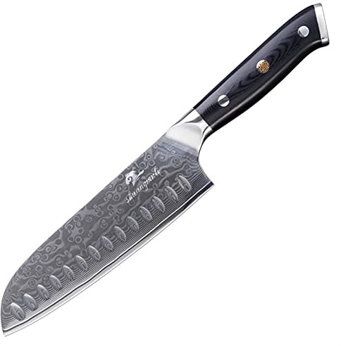 7 '' Santoku Cuchillo 67 VG10 Damasco de acero chef cuchillos cocina cuchillo cuchillo g10 mango (Color : Santoku, Kitchen Knife Size : 7 inch)