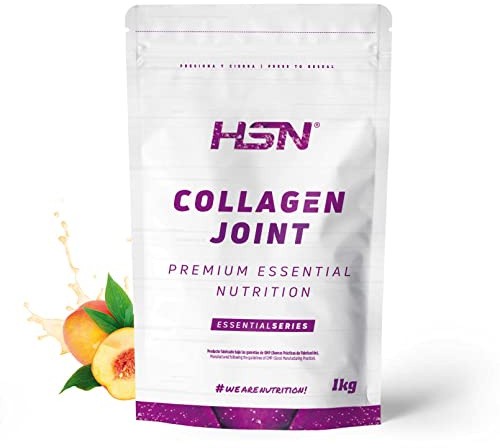 HSN Colágeno Salud Articular | Melocotón 1Kg | Glucosamina, Condroitina, MSM, Cúrcuma, Boswellia Serrata, Pimienta Negra, Vitaminas y Minerales | No Incluye Dosificador | No-GMO, Sin Gluten