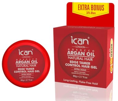 ican London Argan Oil Edge Control Hair Gel Extra Hold 80g
