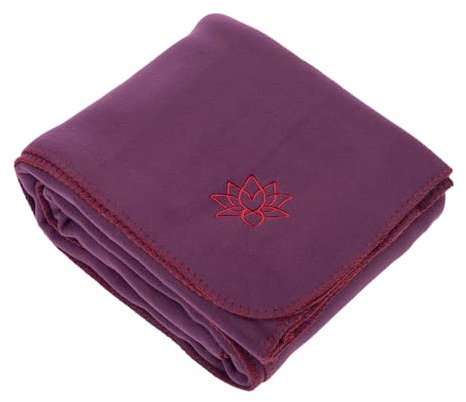 Bodhi Couverture de yoga - Douce et chaude - Couvre-lit en polaire avec broderie lotus - Couverture de méditation pour Shavasana - 150 x 200 cm - Violet