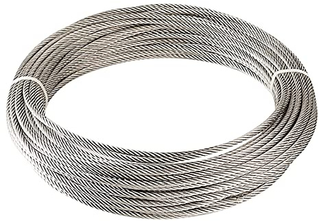 OURECO 100M Stainless Steel Wire Rope Cable,7X19 Strand Core for Stlight Guide Wire,Hook Eye Turnbuckle Wire Rope Tension/4Mm