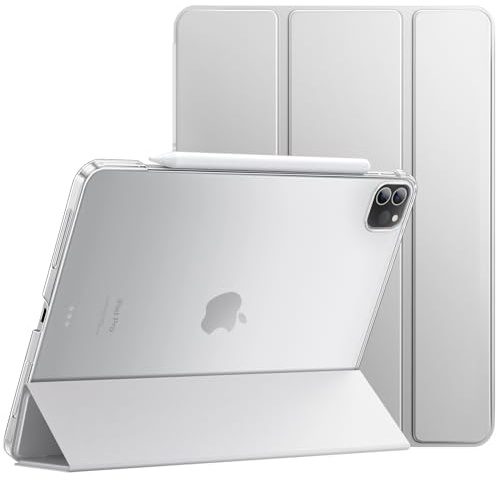 JETech Funda Solo para iPad Pro 11 Pulgadas, 2022/2021/2020/2018 Modelo, Apoyar la Función de Carga del Pencil, Smart Cover Auto-Sueño/Estela (Plata)