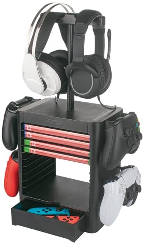 Venom Spiele-Medienspeicherturm mit integriertem Controller und Headset-Rack