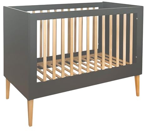 ATB - Barra de cama para bebé evolutivo ILA – con 60 x 120 dimensiones para en 0 3 años – Blanco camas para niños – Cuna de barrotes – Habitación de madera para niños – Complete para niños – Muebles