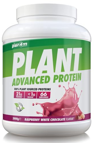 Per4m Plant Protein, Proteína Vegetal, Digestión Ligera, Apoyo Muscular, Ideal Para Entrenamientos Fitness Y Nutrición Diaria Con Base Vegetal Para Rendimiento Óptimo – Raspberry White Chocolate – 2kg