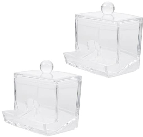 Ciieeo Caja Transparente de Tapa para Almacenamiento de Maquillaje Organizador Compacto y Ligero 2 Unidades
