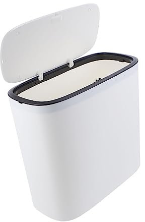 Parliky Mülltonnen Presse Mit Deckel Aus Sicherem Kunststoff Großer Fassungsvermögen Für Müllaufbewahrung Einfacher Stil Für Badezimmer Oder Büro