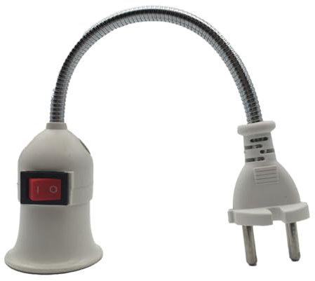 Junterone E27 enchufe UE conversión base lámpara luz LED pared soporte lámpara flexible convertidor con interruptor cabeza LED buje bombilla