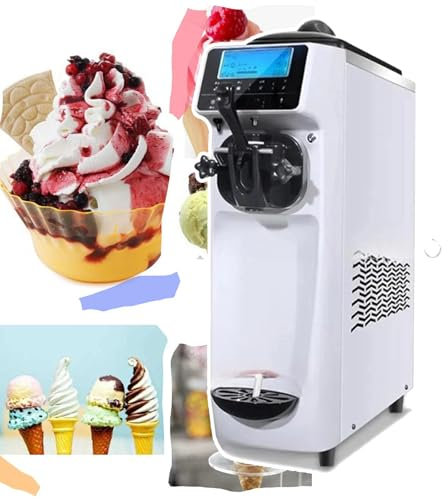 WhAeoy Máquina Comercial para Hacer Helados: Producción De 16 L/h, Máquina Automática para Hacer Helados Duros Y Blandos De 1150 W, Pantalla LCD De 5 Pulgadas, Bajo Nivel De Ruido,A