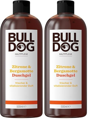 BULLDOG - Körperpflege für Männer | Zitrone & Bergamotte Duschgel | frisches & revitalisierendes Duschgel | 500ml (Packung mit 2)