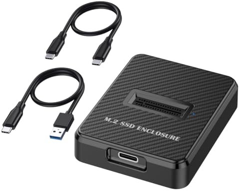 Sxmrmnx Caja externa de disco duro SSD M.2 de una sola bahía de 10 Gbps, NGFF/NVME M.2, estación de acoplamiento SSD