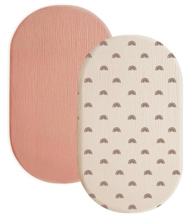 ROEOWENE 2pcs Sábana Bajera Cuna Bebé 82x41cm Sábanas Muselina Algodón