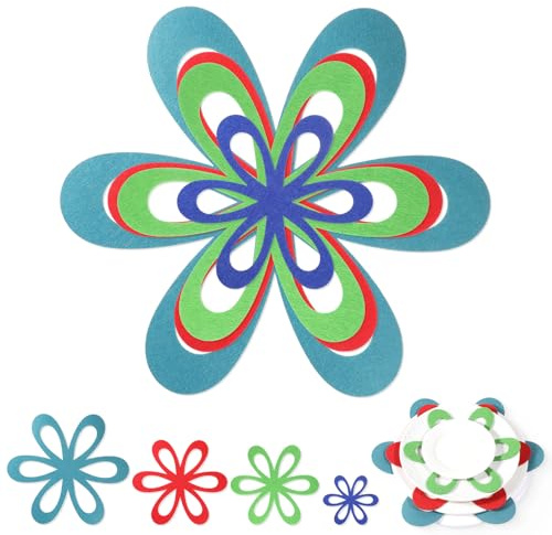 AOZUO 8Pcs Felt Pan Separators, 4 Sizes Color Flower Pan Protectors for Stacking, 0.08In Thickness Felt Pot Protectors Dish Separators Protectors for Protecting Glassware Cookware,6In 8In 10In 12In