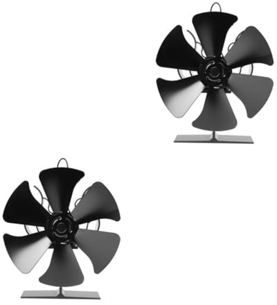 ULTECHNOVO 2pcs Wood Stove Fan Heat Powered Stove Fan for Log Burner Fireplace Wood Heater Stirling Engine Burning