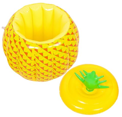 Halloween Season Inflatable Ice Holder PVC Beer Cooler for Outdoor | Pineapple Shape, Lightweight Foldable Yellow Pvc, Travel Use, Multi-functional Design for Parties and Bars