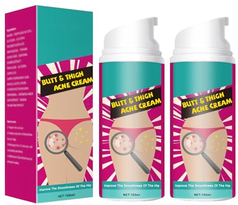 Trattamento Anti-Brufoli per Glutei e Cosce - 2 Creme in Confezione, Formula Purificante Contro le Imperfezioni Corporee, Riduce Arrossamenti e Segni, Migliora la Grana della Pelle