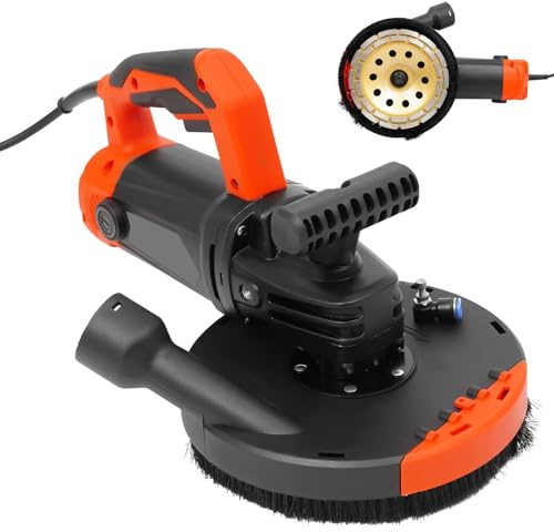 Levigatrice per superfici in calcestruzzo, kit smerigliatrice angolare da 2200 W, potente levigatrice per calcestruzzo, 6 velocità, levigatura continua a 90°, per rimuovere cemento e pietra(A)