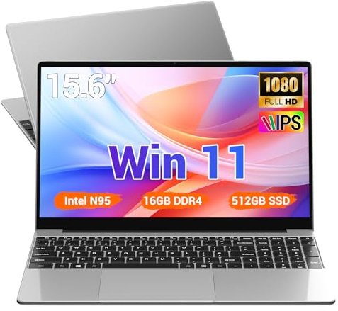 BEYNIVAN PC Portable 15,6 Zoll,N95 (bis zu 3,4 GHz),16GB DDR4 512GB SSD TF 1TB,Laptop Win 11,WiFi 5,USB 3.0,1920x1080 FHD,Gamer Computer Notebook,Klavier komplette Rückbeleuchtung