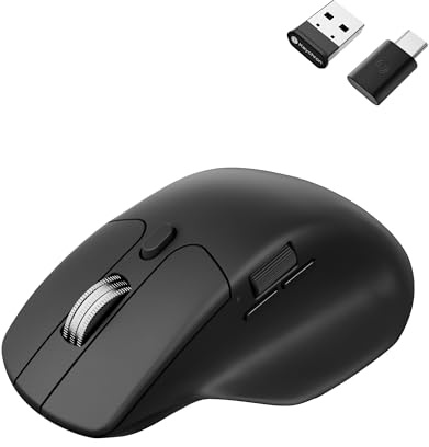 Keychron M6 Silent Wireless Gaming Mouse, 1000Hz Polling, Bluetooth 5.3/2.4GHz/Wired, PixArt 3311 Optical Sensor up to 12,000 DPI, Lightweight 3.03 oz(86g), Programmable, for Windows/Mac/Linux – Black
