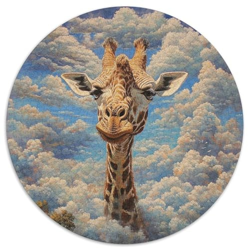 Giraffe Puzzle 1000 Teile Rund Fur Erwachsene Und Kinder Tieres Haustiers Cute Legespiel Geschicklichkeitsspiel Geschenk Fordernd Kleinkinder 1000pcs (67.5x67.5cm)