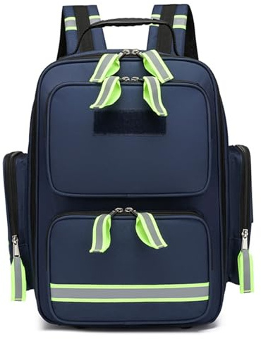 Groß Notfallrucksack Leer,Erst Hilf Tasch für Krankenschwester mit reflektierenden und Notfallpfeife,Medizintasche für EMT,Häusliche Pflege,Medizinstudent,Reise,Notfallveranstaltung(Navy blue)